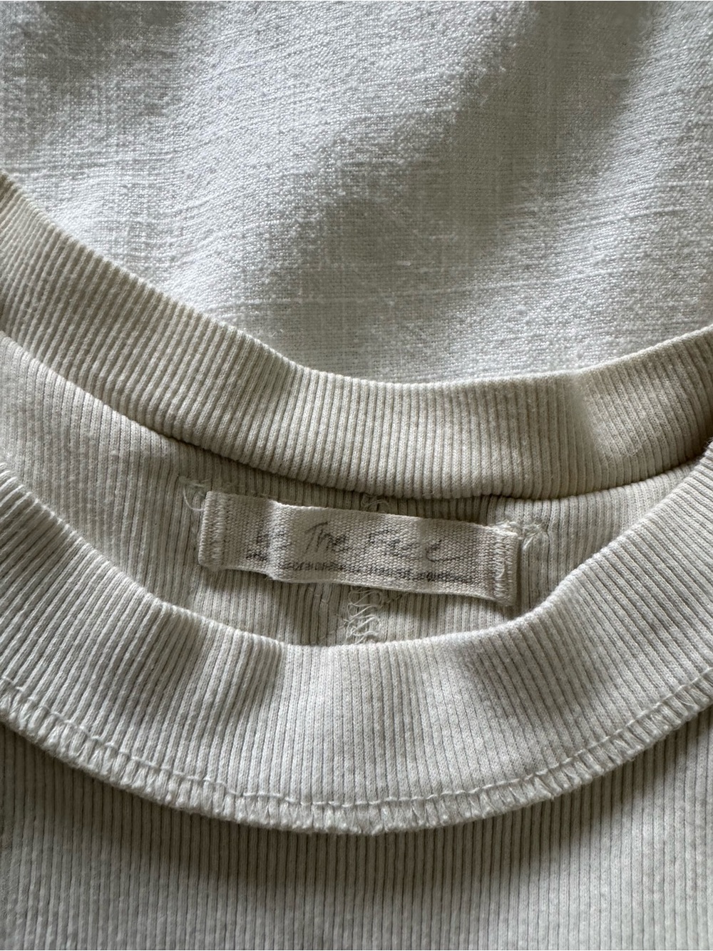Free People Cream Ribbed Tank Top - Picture 2 of 2